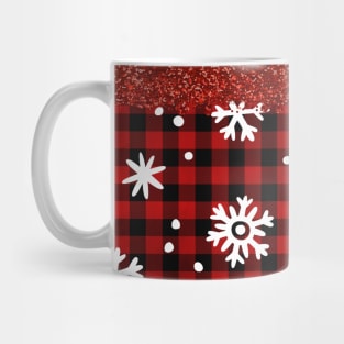 Buffalo Plaid and Snowflakes Mug